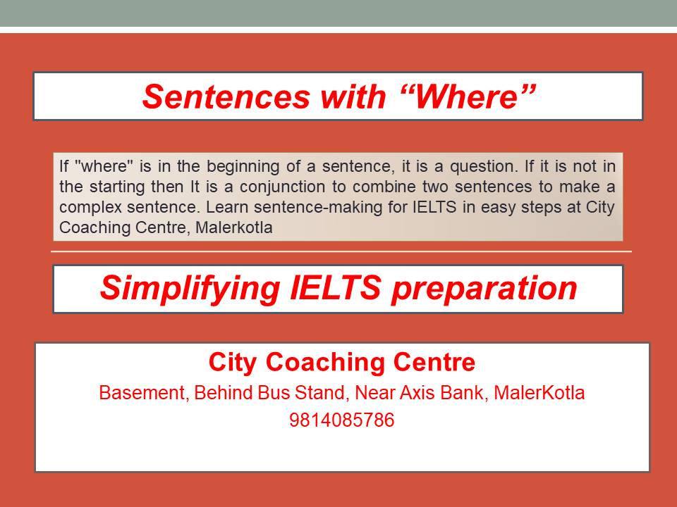 sentences with where