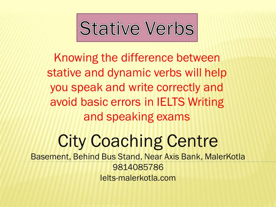 stative verbs in English grammar
