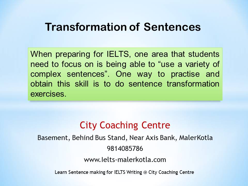 transformation of sentences