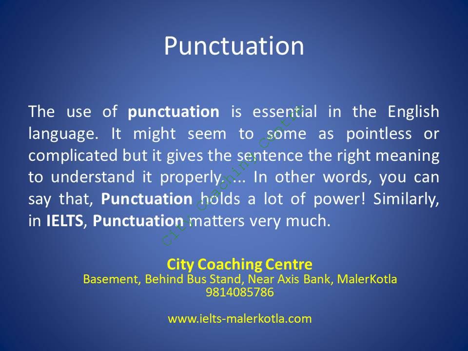 importance of punctuation in IELTS
