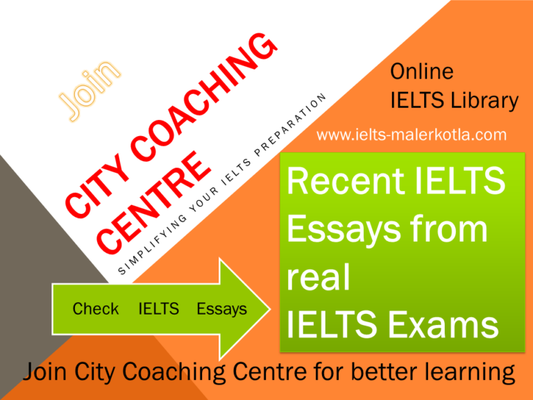 ielts essays from recent exams
